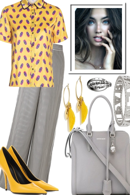 MELLOW YELLOW MEETS GREY- Modna kombinacija