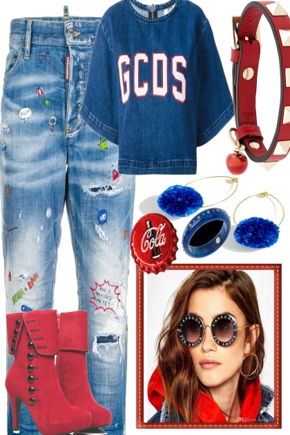 RED FOR THE BLUES.- Fashion set