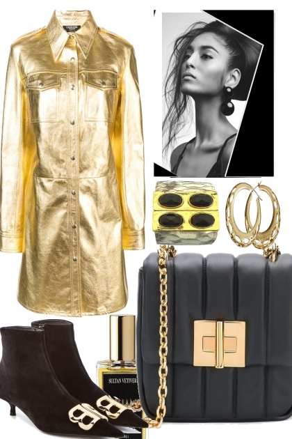 ELEGANT CITY TRIP IN BLACK AND GOLD- Modna kombinacija