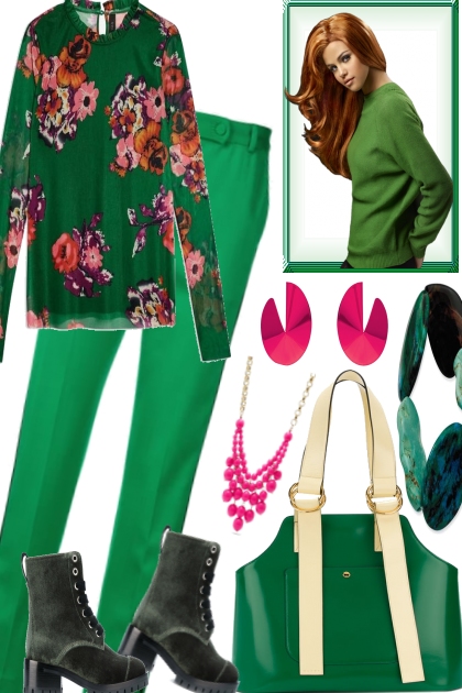 Pink up your green- Fashion set