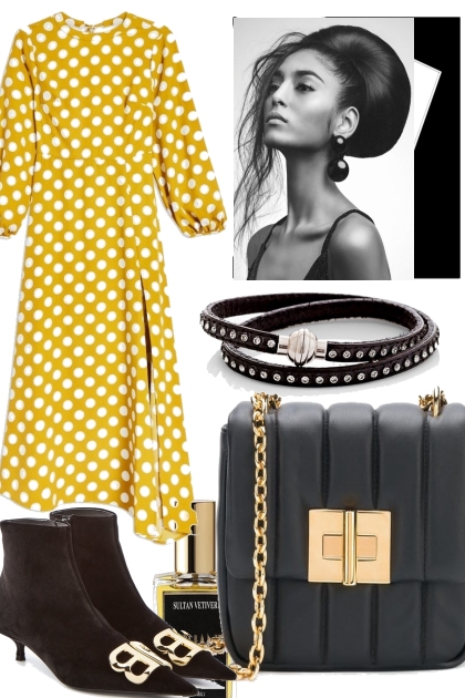 YELLOW MELLOW POLKA DOTS- combinação de moda