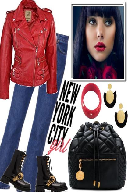 NYC AND A NEW LEATHER JACKET- Modna kombinacija