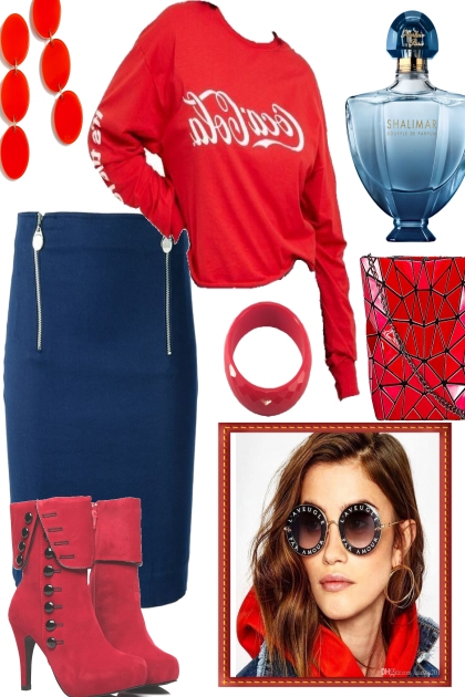 TOO RED FOR THE BLUES- Combinaciónde moda