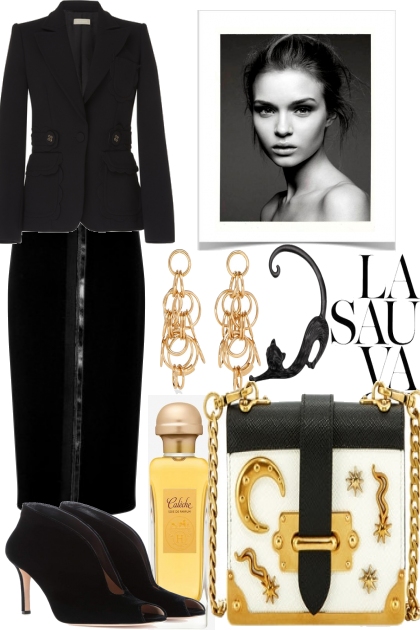 BLACK WITH GOLD.- Fashion set