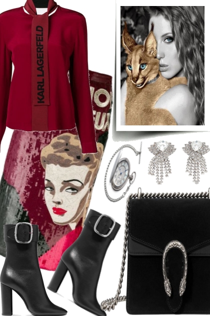 RED FOR THE CAT- Combinazione di moda