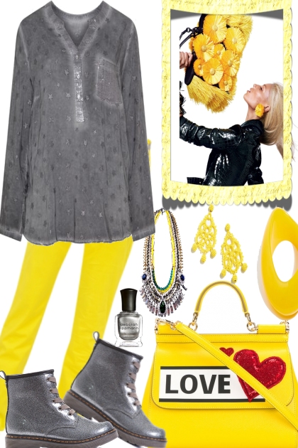 YELLOW IS NICE FOR GREY- Modna kombinacija