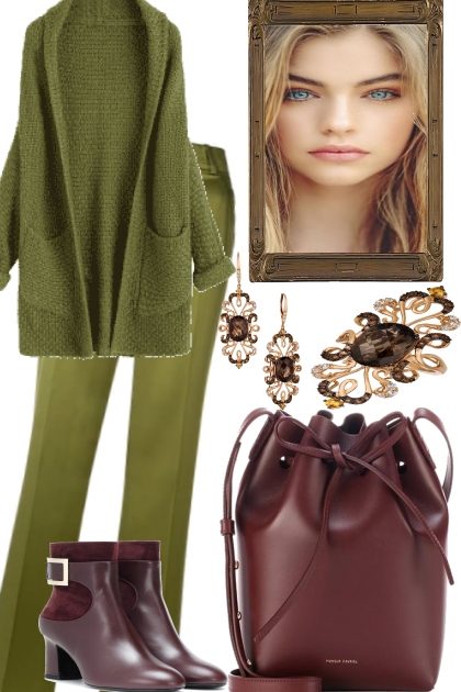 GREEN WITH SOME BROWNIES- Fashion set