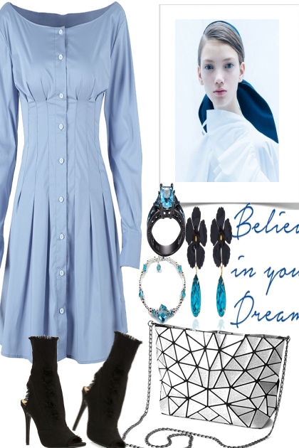 LIGHT BLUES, SOME BLACK- Fashion set