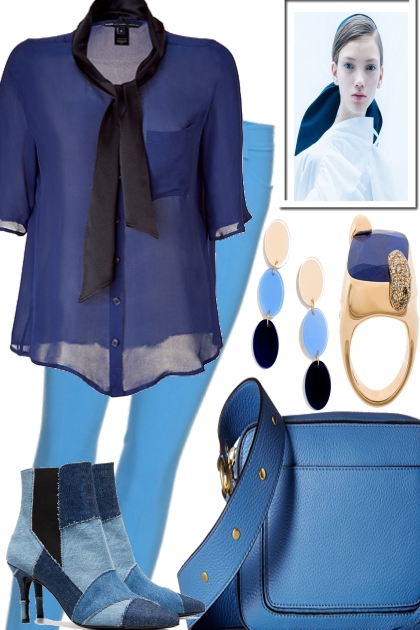 Need the dark Blues today- combinação de moda