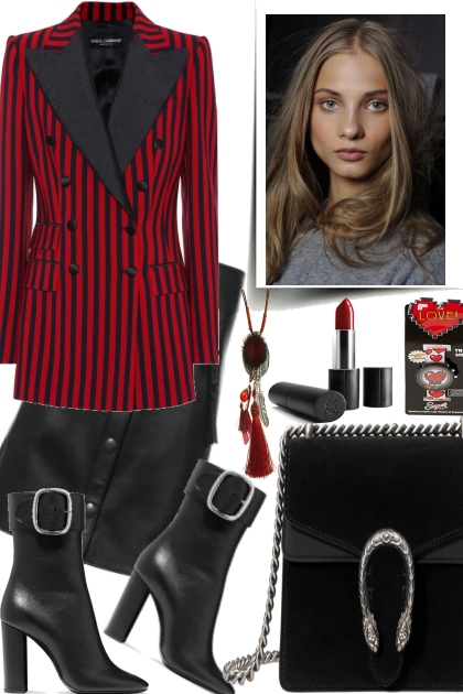 FAB IN BLACK AND RED- combinação de moda