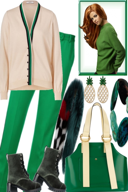 .WINTER WHITE & GREEN- combinação de moda
