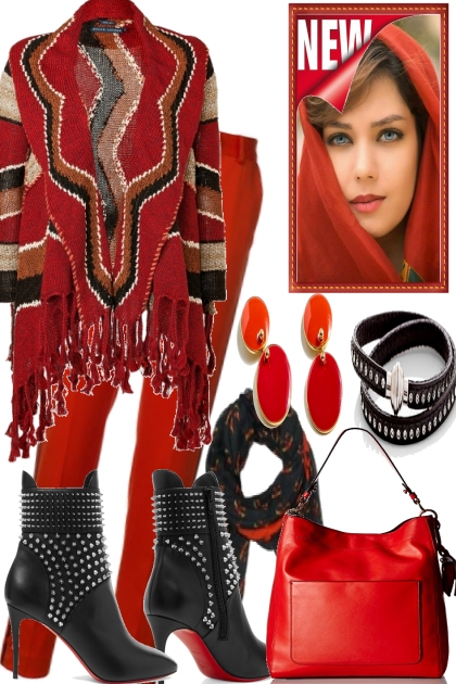 COSY WITH RED- Fashion set