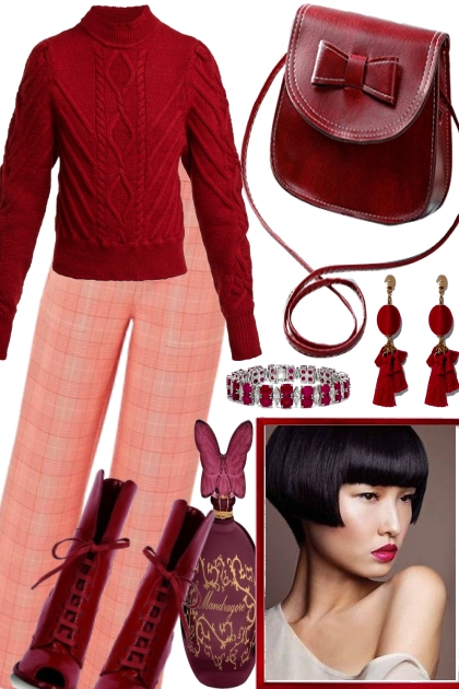 RED SWEATER, RED LIPS- Fashion set