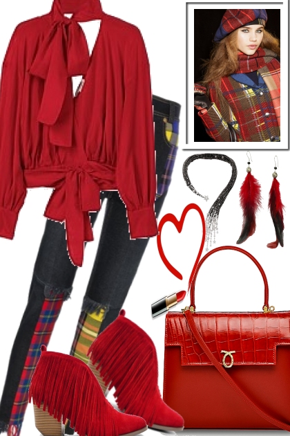 BACK WITH RED- combinação de moda