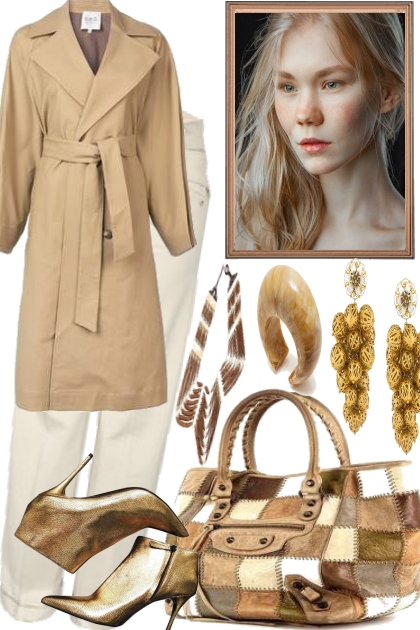 TRENCH WITH GOLD- Fashion set