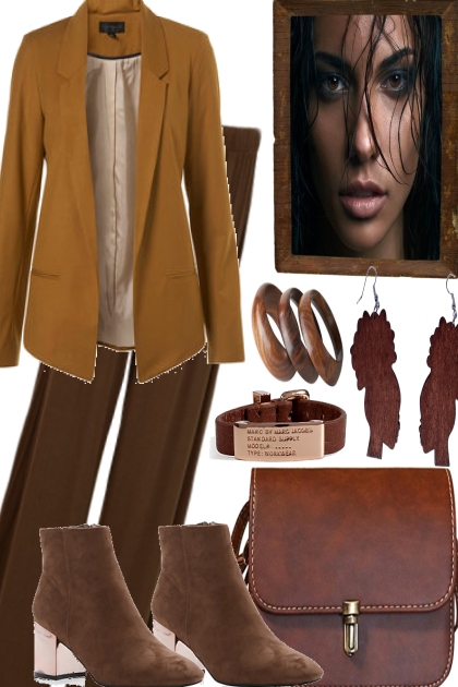 COFFEE COLORS AND A CUP OF COFFEE- Fashion set