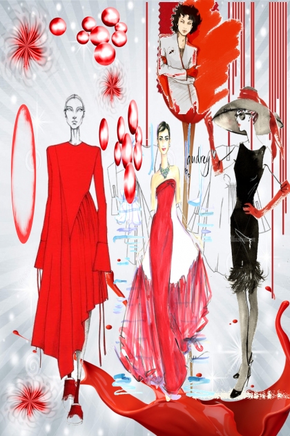 LADIES WITH RED- combinação de moda