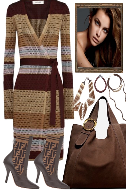 BROWN, PERFECT FOR DEZEMBER- Fashion set