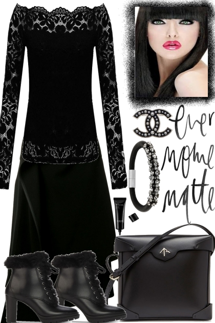 ALL BLACK WITH LACE- Fashion set