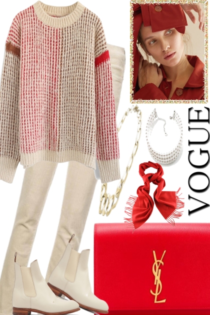 WINTER WITH WHITE AND RED- Fashion set