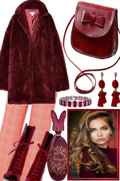 WARM IN DARK RED- Fashion set