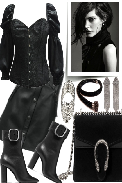 ALL YOUR BLACK WITH A BIT SILVER- Fashion set