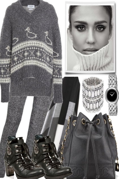 Grey so pretty for the grey days- Fashion set