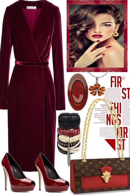 DARK RED LADY- Combinazione di moda