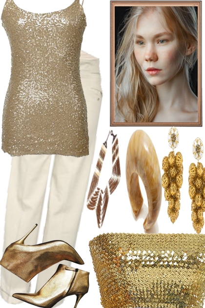BIT GOLD, BIT CASUAL FOR THE NEW YEAR- Fashion set