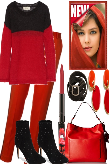 BLACK GOES WITH RED TO ROME- Fashion set