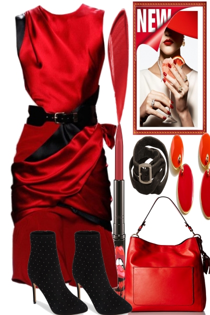NEW RED DRESS- Modna kombinacija