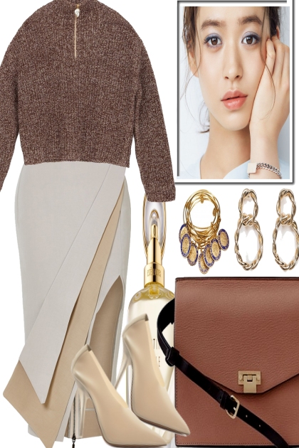 Comfy Sweater for an elegant skirt- Modekombination