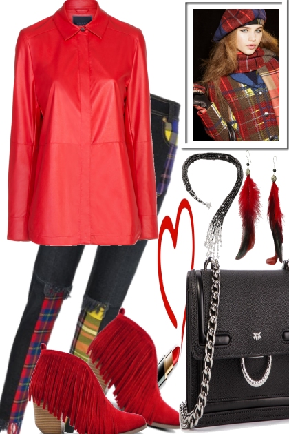 GO AHEAD WITH RED- combinação de moda