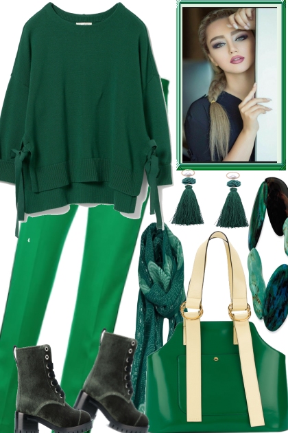 WINTER IN GREEN, WAITING FOR SPRING- Fashion set