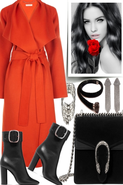 BLACK AND RED ROSE- Fashion set