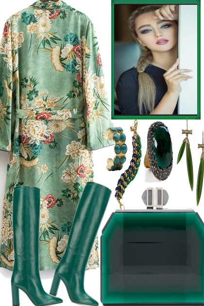 Winter, but why not green- Fashion set