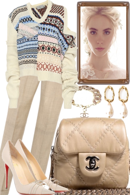 Offwhite and Beige- Fashion set