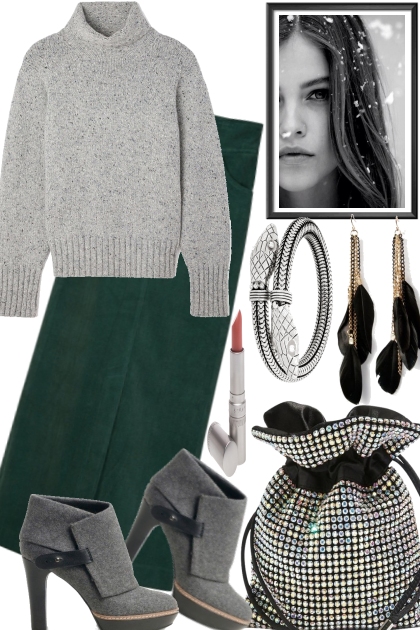 GREEN, GREY DAY- Fashion set