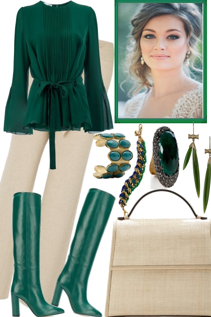 Light Beige, some Greens, for Winter to Spring- Fashion set