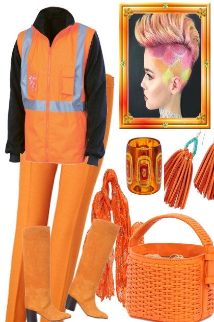 ORANGE, DAY IS SO GREY- Fashion set