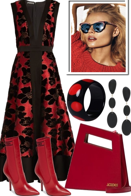 SO BLACK AND RED- Fashion set