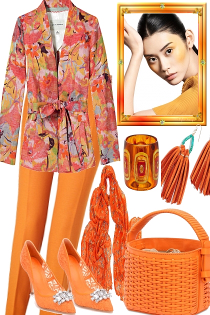 Oranges in spring- combinação de moda