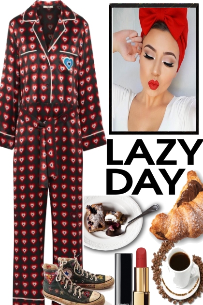 RED LIPS ON A LAZY DAY- Fashion set