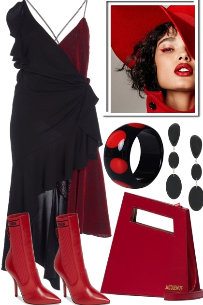 Dinner in Red and Black- Fashion set