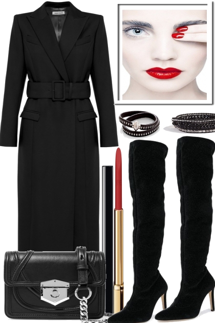 Red Lips for all Black- Modna kombinacija