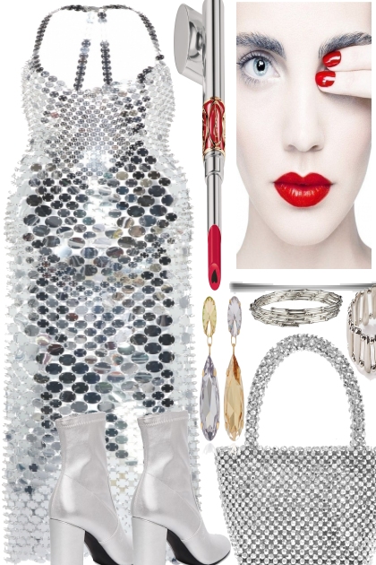 Red Lips and Silver Coctails- combinação de moda
