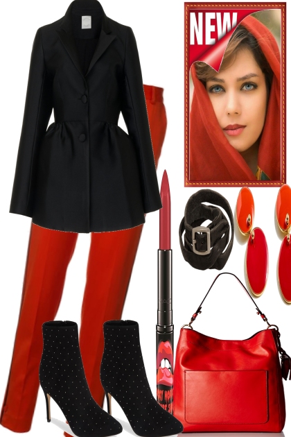 BACK TO BLACK AND RED- Fashion set