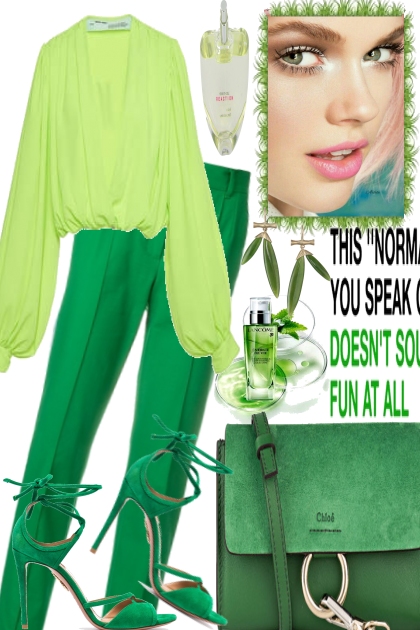 GREEN LIKE THE FIRST LEAVES IN SPRING- Combinazione di moda