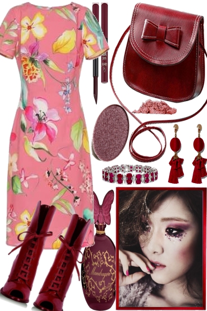 DARK RED, LIGHT PINK- Fashion set