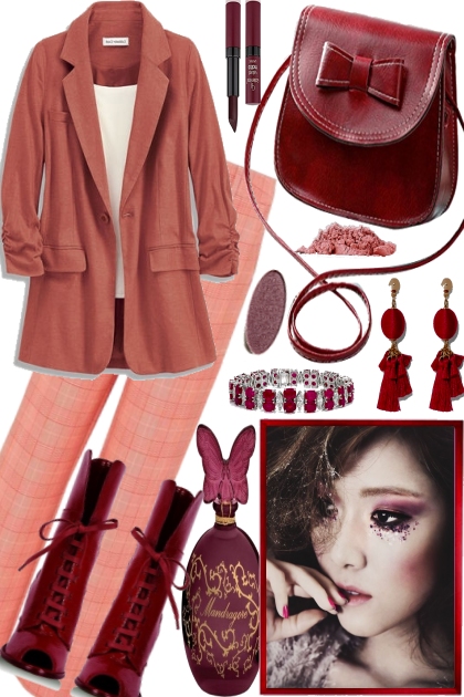 Different Reds for a colder spring day- Fashion set